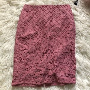 Loft Pink Lace Skirt